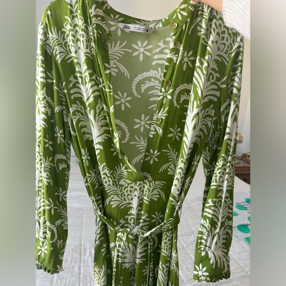 ZARA belted print dress - Picture 9 of 10